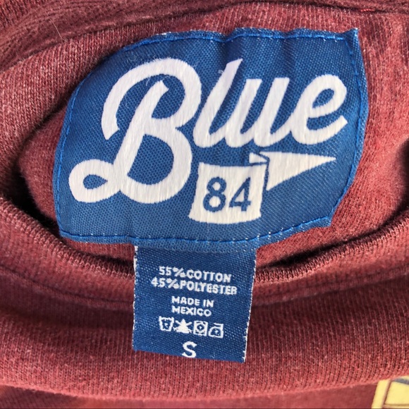Vintage Blue 84 Burgundy Crewneck Sweater with Soft Fabric and Relaxed Fit - Picture 2 of 9